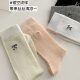 Mesh Bow Socks Women's Mid-length Socks Spring and Summer Thin Cotton Socks Ballet Style Japanese Style White Summer Stockings