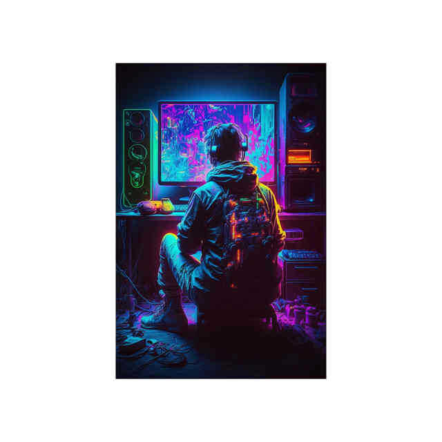 Venta directa de fábrica cyberpunk colgando pintura tendencia Internet bar e-sports Hotel sofá Fondo pintura transfronteriza pintura decorativa