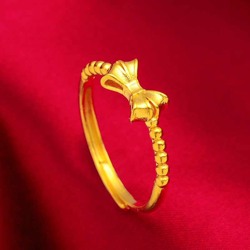 Gold-Shop mit Messing vergoldet Ring Sand Gold Schmuck offenen Bogen Ring Frauen langfristig_voghion.com