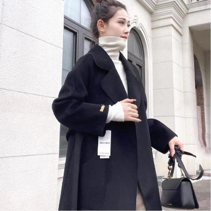 龙凤毛呢大衣女中长款过膝2025年秋冬季新款高端百搭羊毛呢外套女|undefined