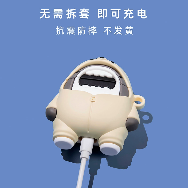 Защитный силиконовый чехол (Apple AirPods 1/2/Pro/3), милый 3D мультяшный брелок-накладка