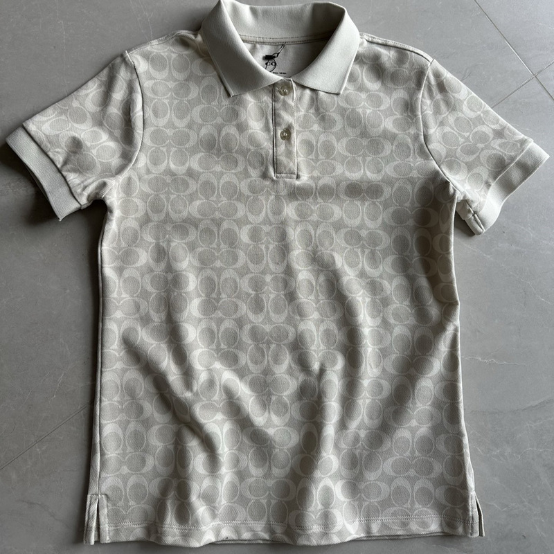 2026 New Ch Brand Monogram Jacquard Turn-Down Collar Short-Sleeve T-Shirt for Women, Summer Fashion Versatile Knit Top