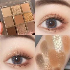 JADED nine-color eyeshadow palette butter orange brown taro mud earthy glitter pearlescent affordable student eyeshadow