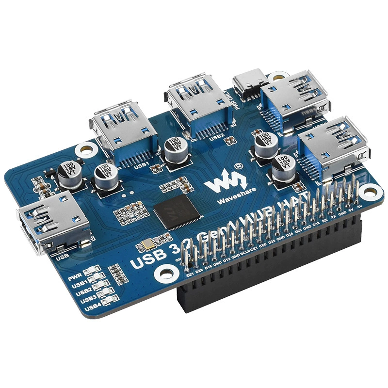Удлинительный USB-хаб Raspberry Pi 4B/3B Hirrack Drive 4-канальный USB 3.0 с развязкой порта