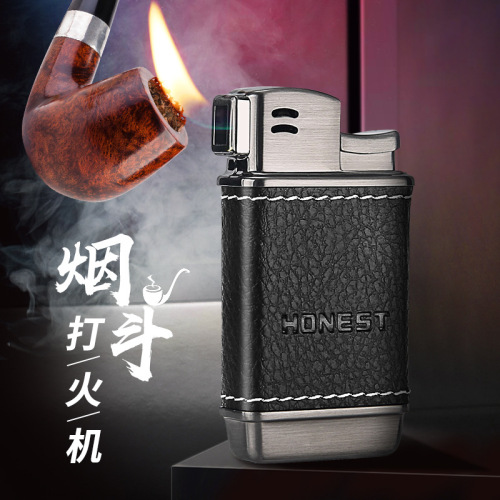 Baicheng oblique fire pipe special lighter old-fashioned retro personality men's gift inflatable lighter manufacturer wholesale