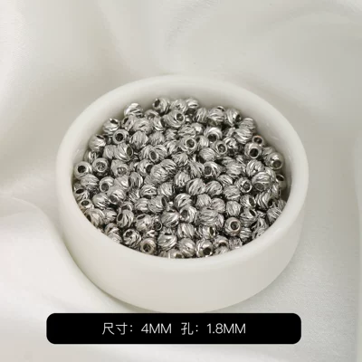 Zərgərlik ara hissələri accessories, loose beads - white-gold-4mm-vertical-cut-watermelon-beads-100-pieces