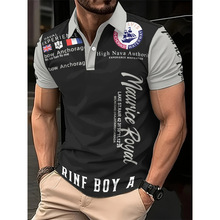 B 16238 Color block printed polo shirt ƴɫӡ��������