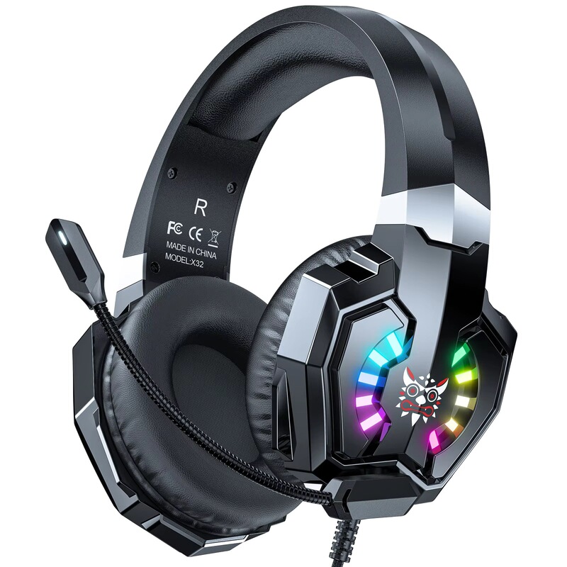 Onikuma X32 Gaming Headset Light Emitting Diode Light USB Computer Wired Headset Gaming Stereo Headset