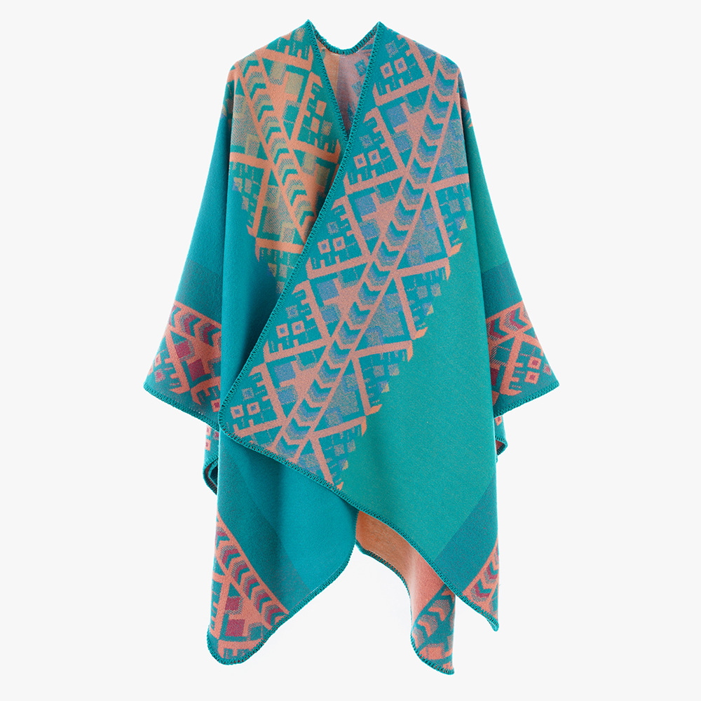 2025 nuevo estilo de estilo chino chal de mujer otoño invierno grueso abrigo Qinghai tibetano turismo foto chal exterior