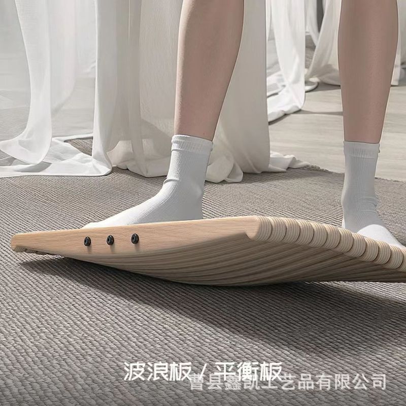 木製ホームバランスボードヨガエクササイズ機器フットマッサージボード減圧トレーニングボード足首強度スタンディングボード|undefined