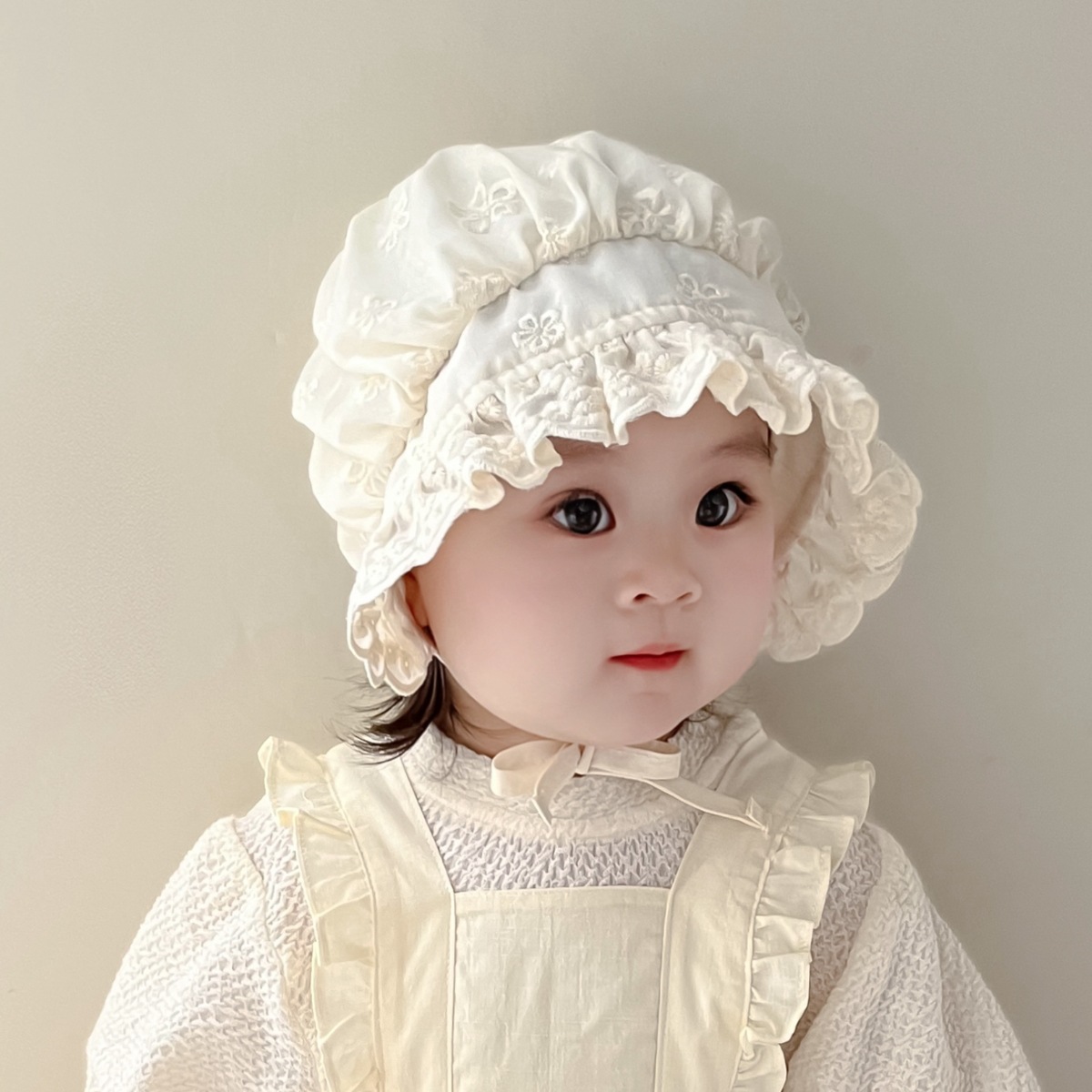 Sombrero para bebés 2024 primavera y otoño encaje princesa dulce fuera sombrero para bebés sombrero para niños sombrero para bebés