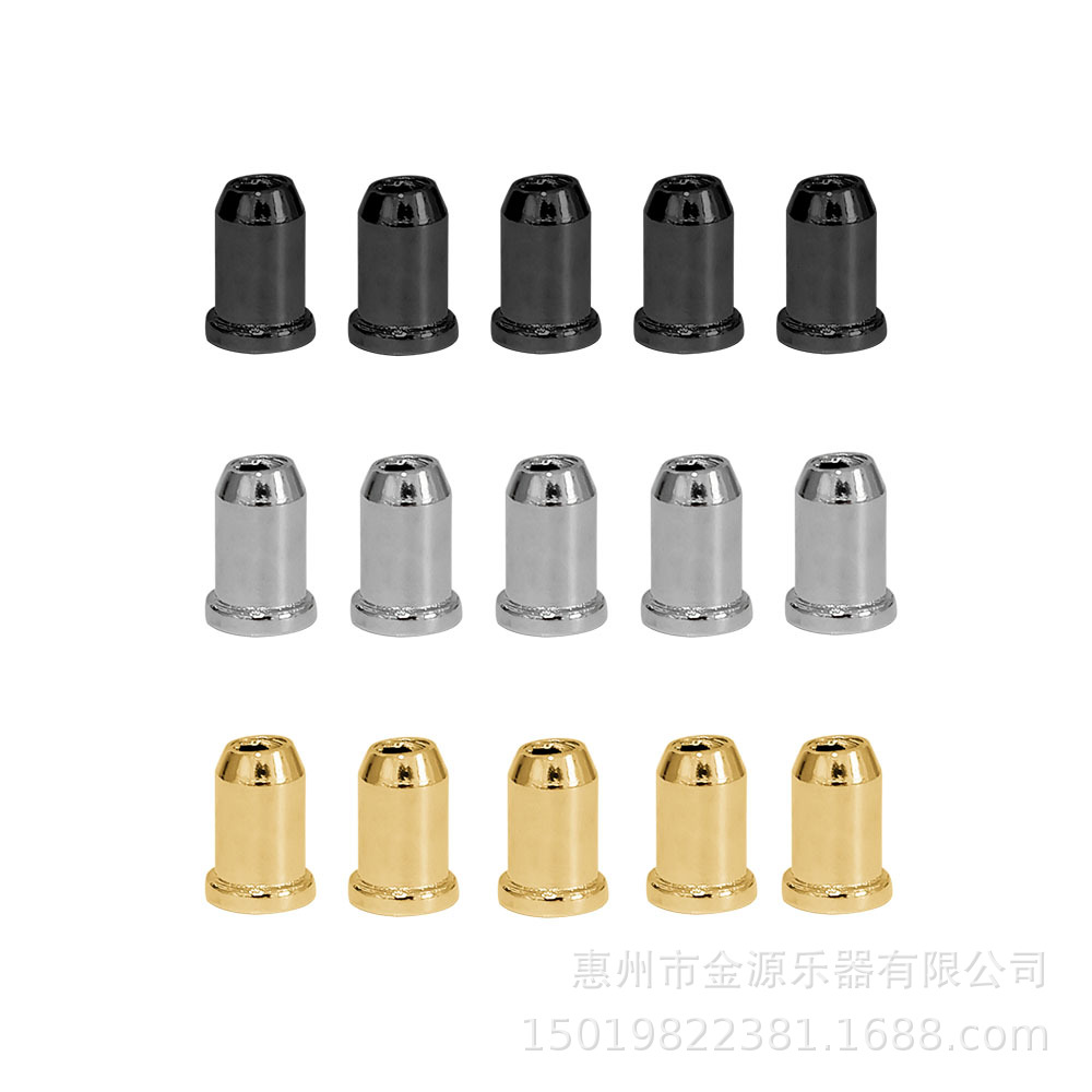 电吉他琴体穿弦扣 乐器配件上弦扣 琴桥光面穿体扣穿弦推金银黑