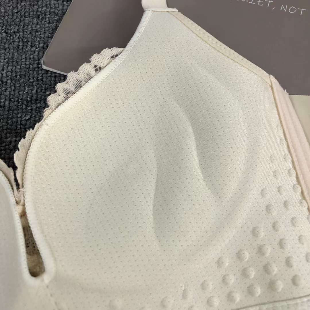Nuevo sujetador sin anillo de acero de moda de encaje jacquard transpirable y cómodo, ropa interior de alta calidad, delgada y gruesa, botón múltiple para mujeres
