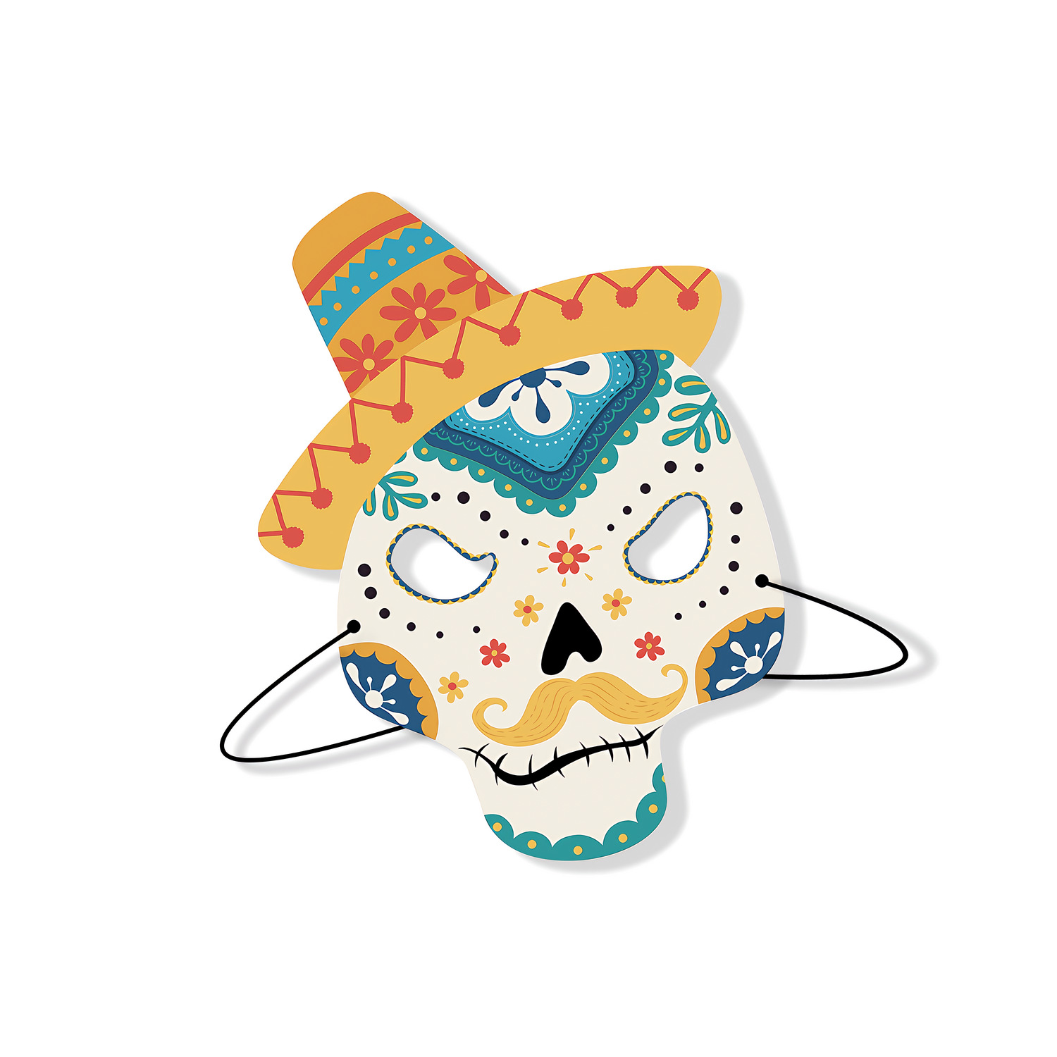 Halloween blanco máscara de cartón kindergarten hecho a mano DIY material creativo dibujos animados niños mascarada apoyos