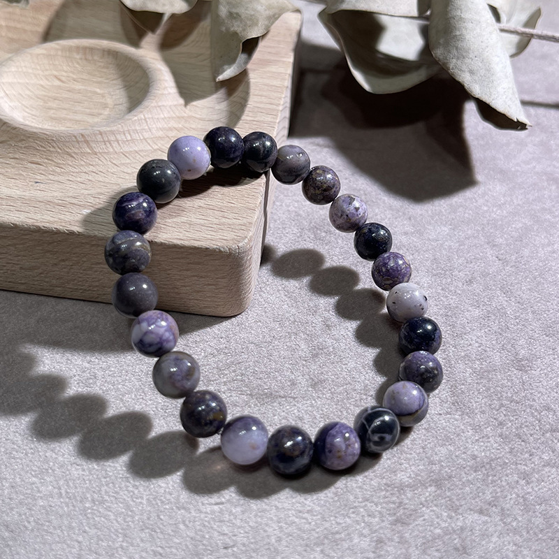 Qiao En Natural Purple Fluorite Bracelet Women's Circle Beaded Crystal Bracelet Personalized Simple Girls Jewelry Beads DIY