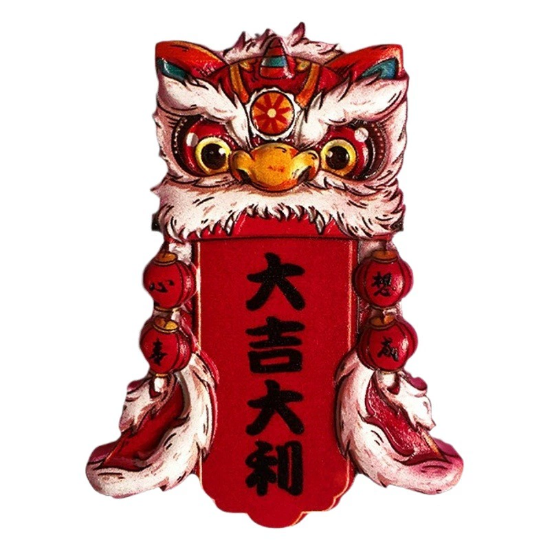 Guochao Wenchuang наклейка на холодильник Rifu однодневный танец льва магнитная наклейка на холодильник креативная 3D Трехмерная рельефная магнитная наклейка в китайском стиле