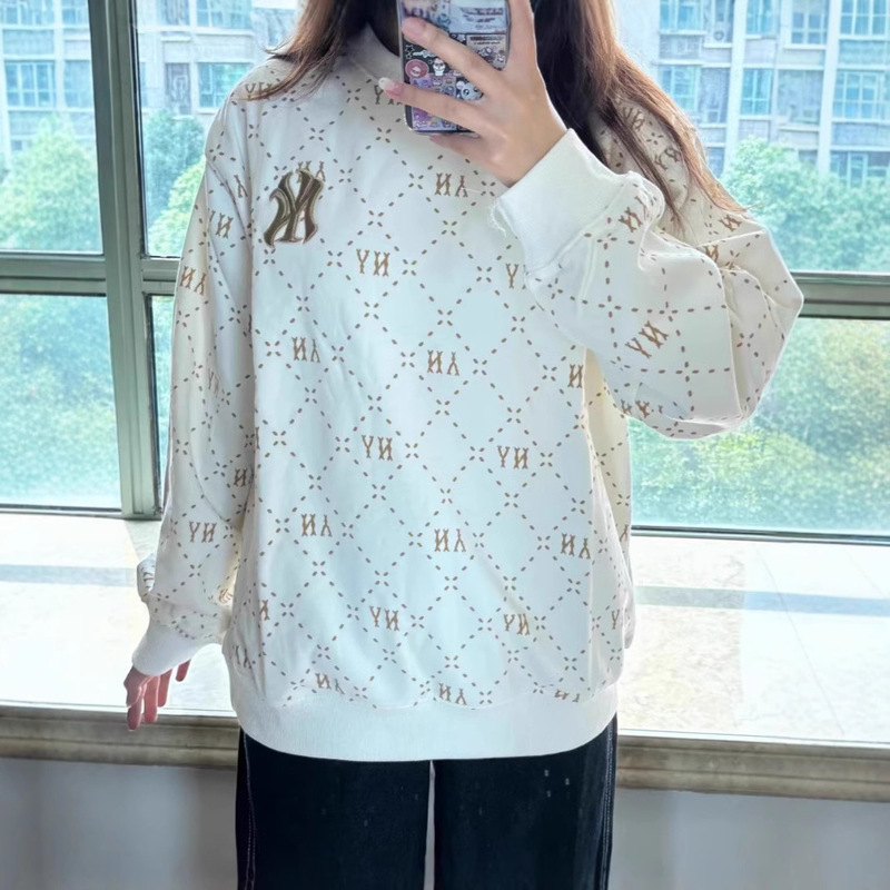 Trendy Brand Mlb High Version Autumn and Winter New Full-Print Round Neck Sweatshirts for Men and Women, Diamond Presbyopia Series Sports