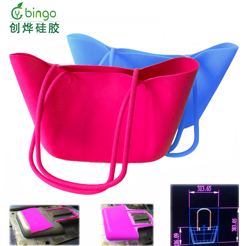 供应硅胶沙滩包糖果色果冻包硅胶防水耐脏手提袋 批发硅胶大包