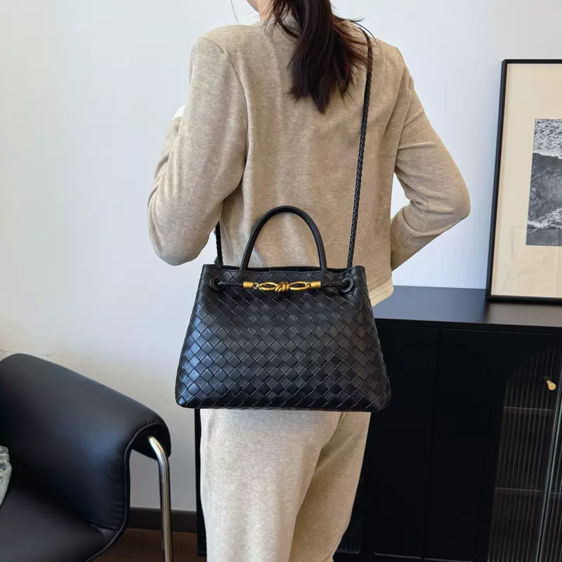跨境大容量包包女2025编织包包通勤百搭手提包时尚休闲单肩斜挎包