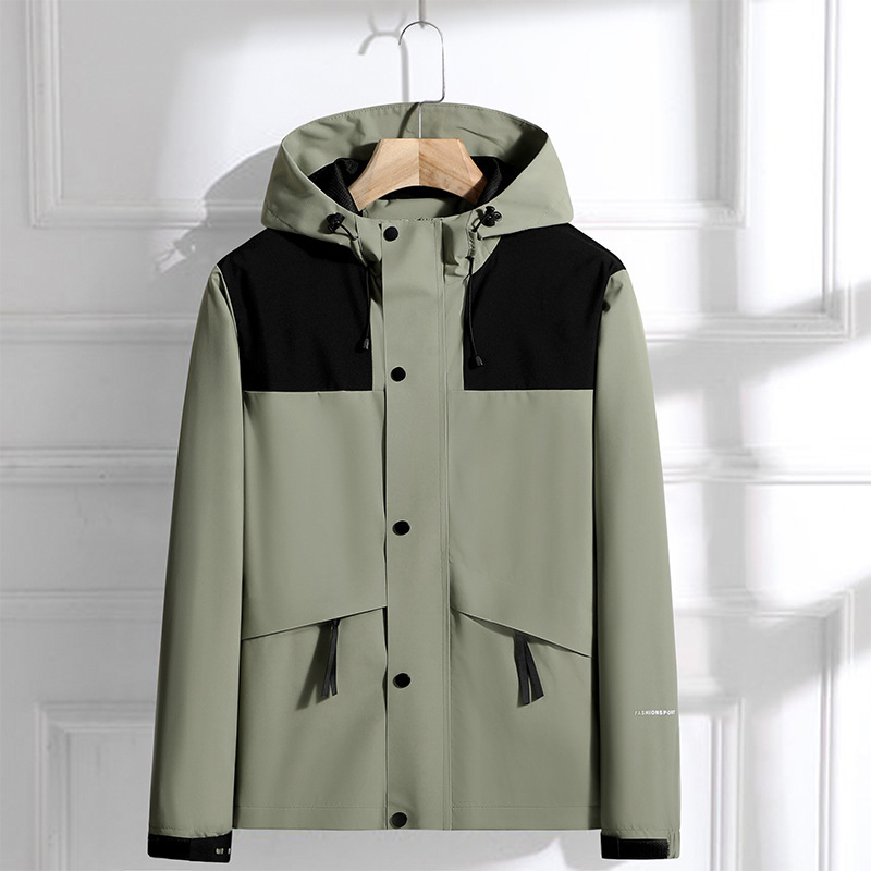 Otoño y invierno nuevo abrigo hombre delgado impermeable ropa de asalto con capuzas de una sola capa deportivo casual ropa de montaña chaqueta al aire libre