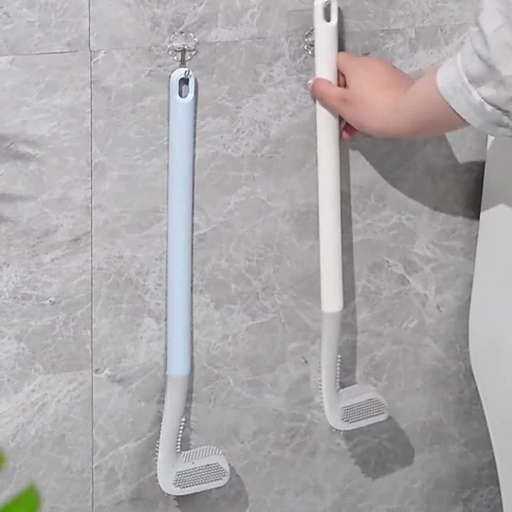 Creative Golf-Type Silicone No-Dead-Angle Long-Handled Toilet Brush New Household Bathroom Silicone Toilet Cleaning Brush