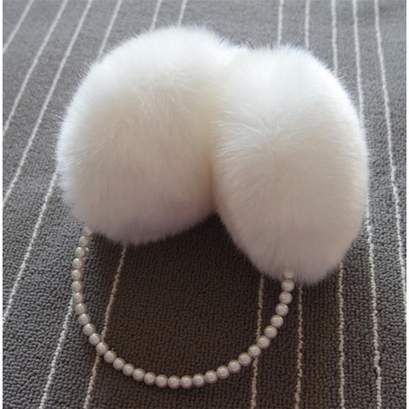 Nueva caliente lindo orejeras de felpa de invierno caliente a prueba de frío fábrica al por mayor de piel de conejo orejeras piel