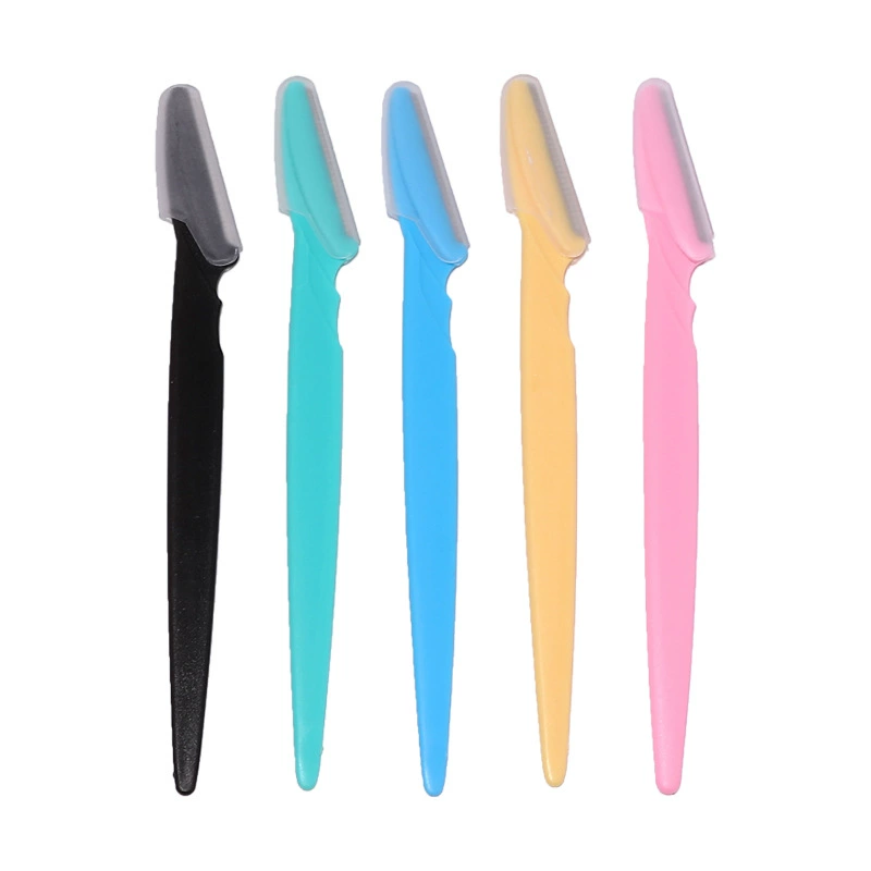 Eyebrow Razor Facial Trimmer, Stainless Steel Blade, Compact Color Handle (black/pink/blue/green/yellow)