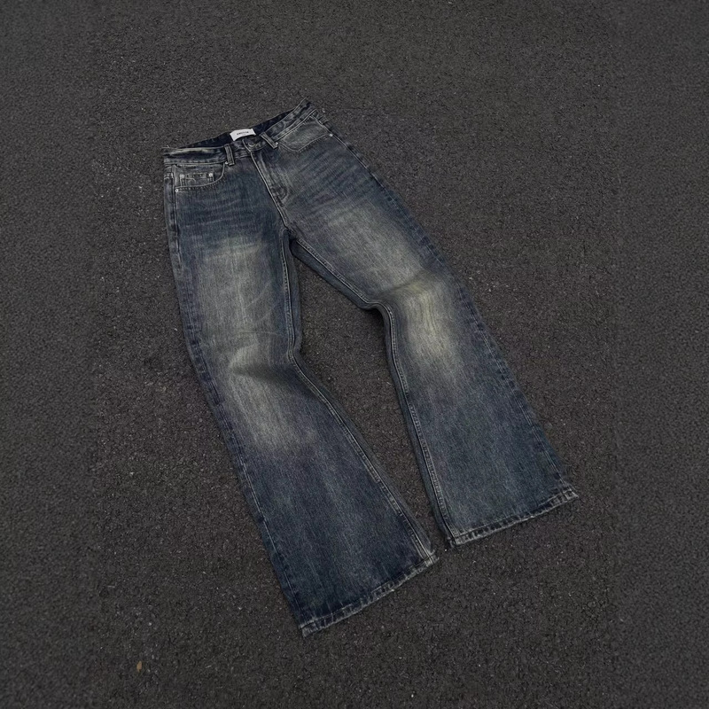 2025 High Street Jeans for Men and Women, Vintage Faded Washed Distressed Slim Fit Slightly Flared Loose Casual Long Pants for Men