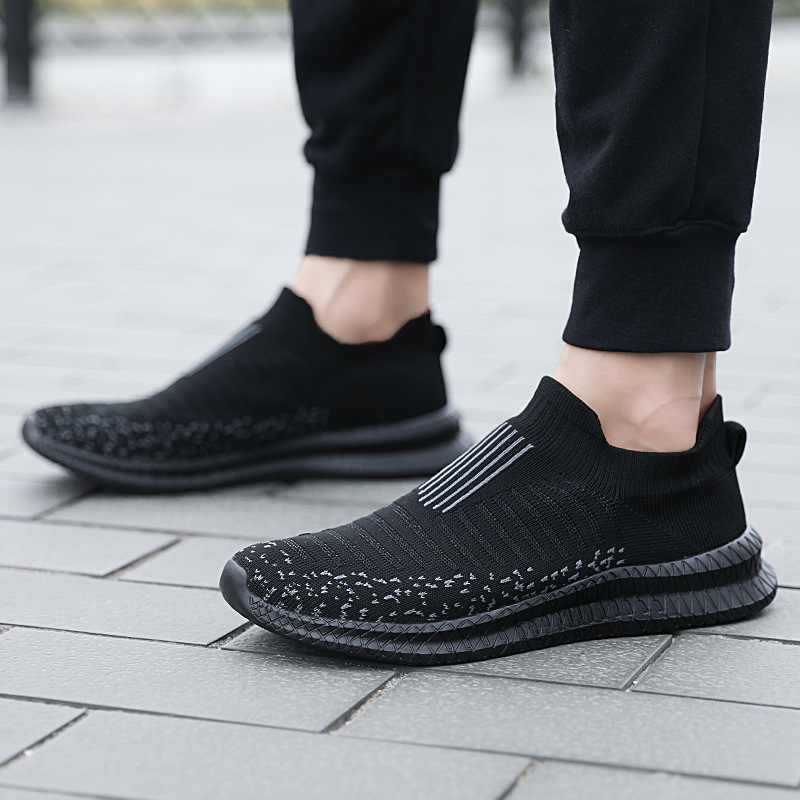 Flyknit Men's Shoes, Extra Large Sizes 48 and 49, Fishnet Breathable Slip-On Socks Sneakers, Sports Casual Low-Top Flyknit Men's Shoes, Extra Large Sizes 48 and 49, Fishnet Breathable Slip-On Socks Sneakers, Sports Casual Low-Top