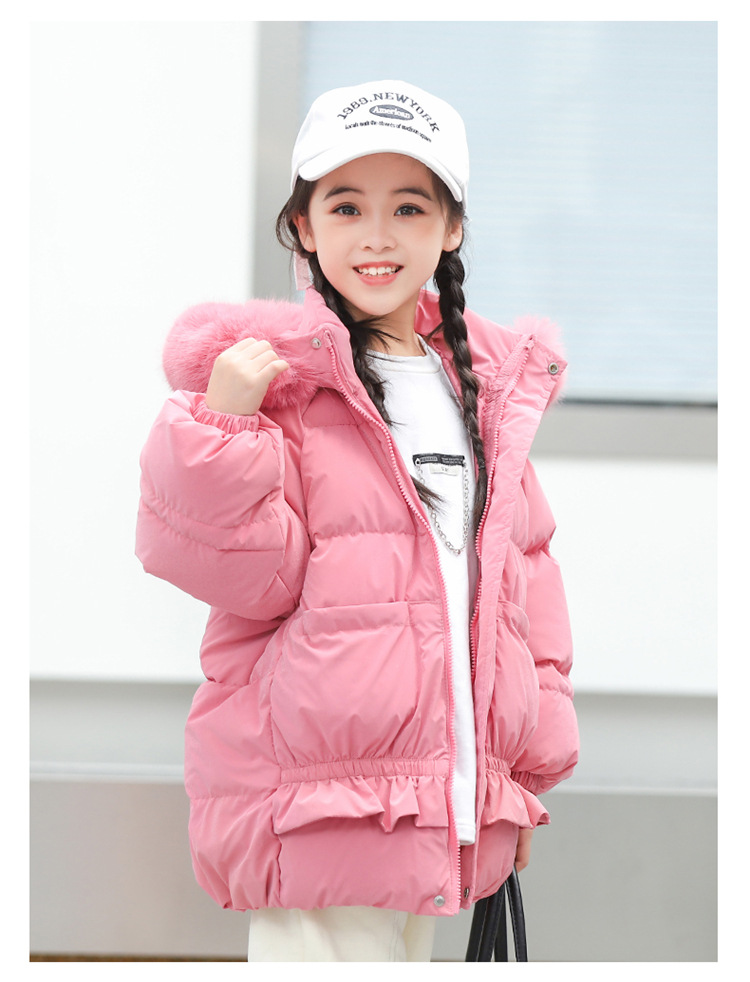 Winter children's New girls' down jacket Mid length thick collar Korean version jacket【_voghion.com
