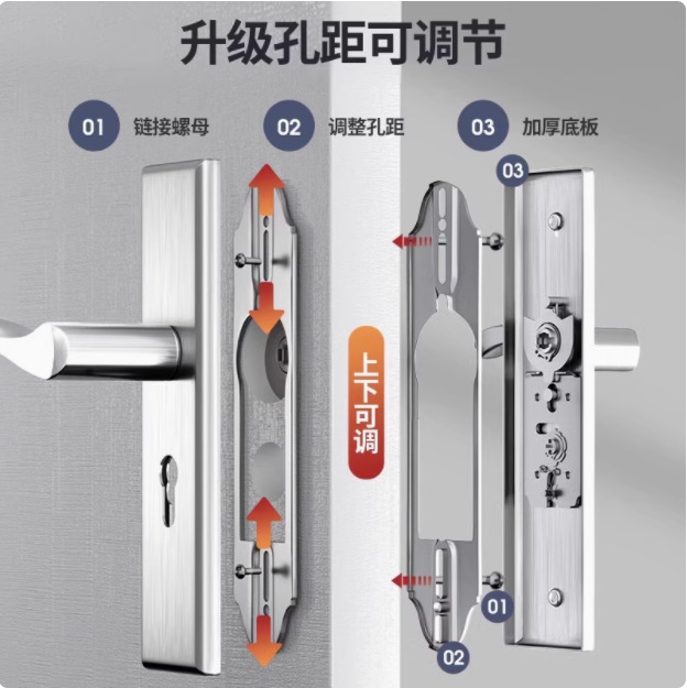 耐奢免改孔单舌门锁家用通用型卧室房间室内木门锁具老式换锁手柄|undefined