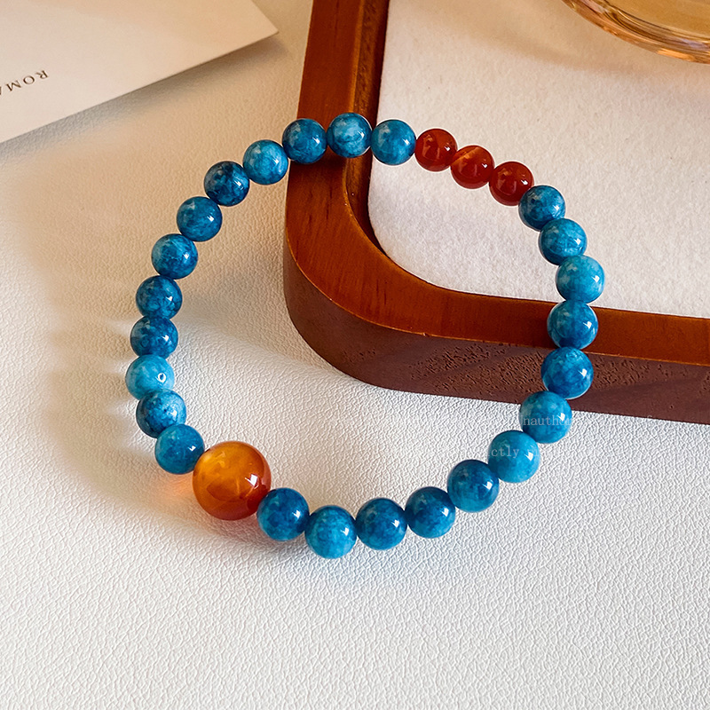 Original Simple Chinese Antique Bracelet Blue Bracelet Versatile Niche High-End Temperament Non-Fading Bracelet