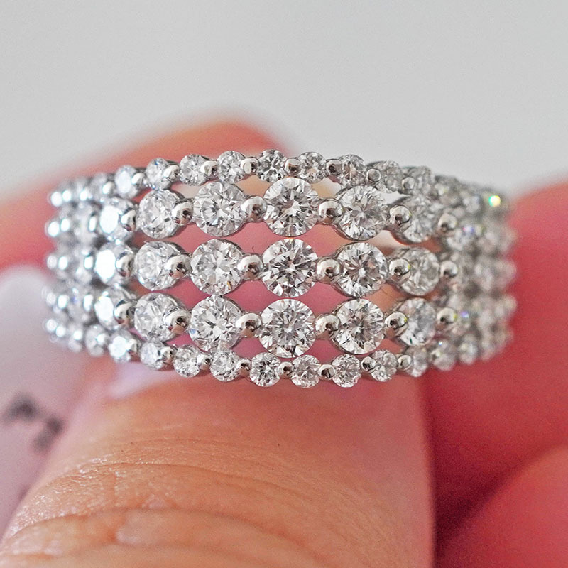 PT950铂金培育钻石女士小众灿若星辰简约戒指|ru