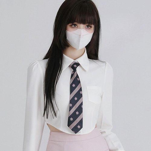 Patterned Plaid Crown Tie for Women, No-Knot Design, Handmade Bow Tie, Student-Style JK School Uniform Tie