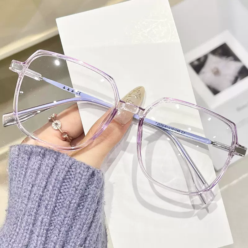 源头厂家现货2418新款防蓝光大框镜显瘦男女通用近视眼镜超轻可配