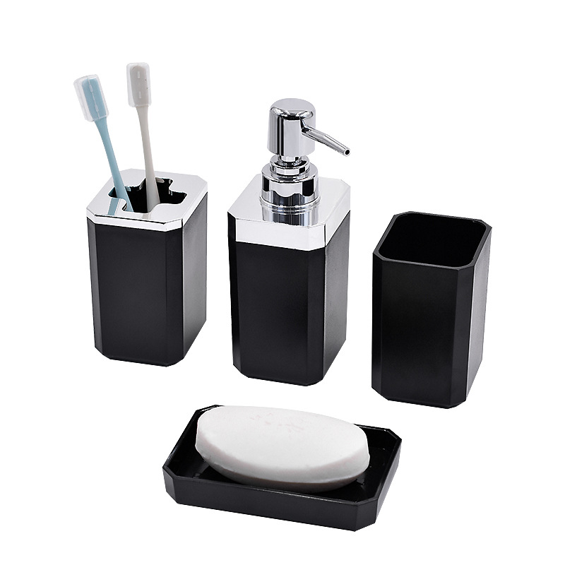 Traje de baño de cerámica de imitación de cinco piezas de baño suministros de lujo ligero enjuague bucal taza lavabo bandeja decoración al por mayor