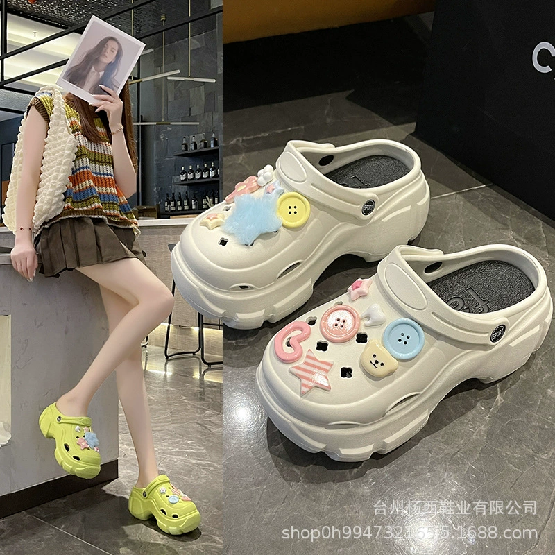 Толстая подошва для увеличения дофаминовой дыры обувь для толстой подошвы для женщин летом носить милые нескользкие пляжные сандалии