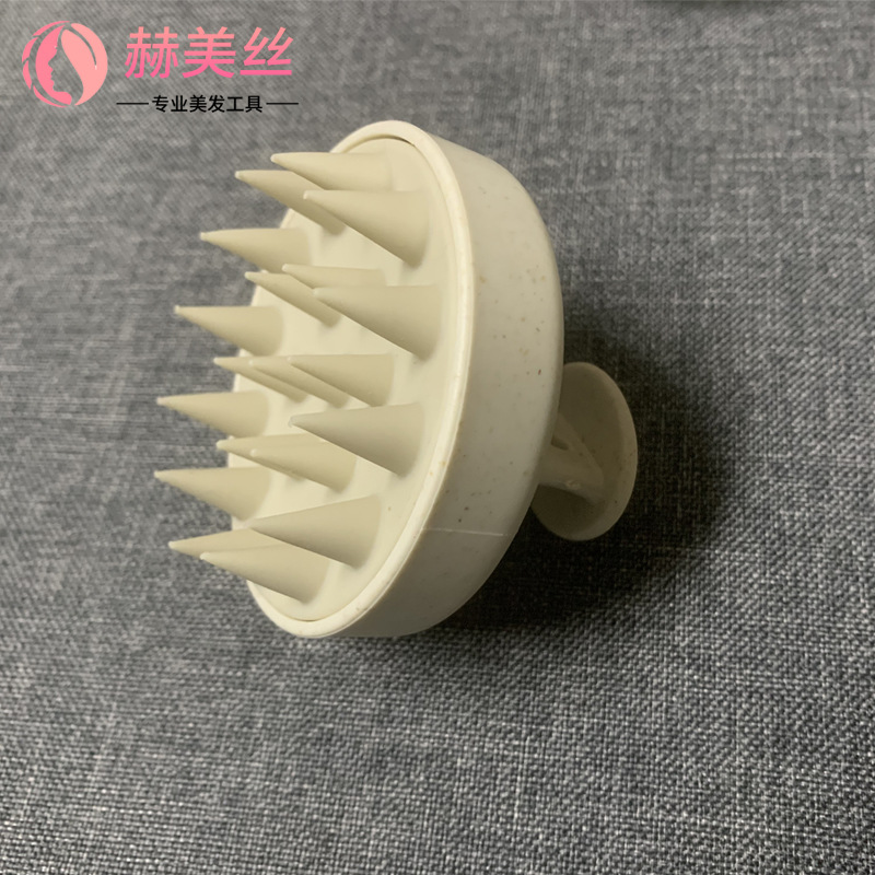 Mate de paja de trigo champú de silicona champú cepillo de masaje cuero cabelludo limpieza cepillo champú peine para hombres y mujeres