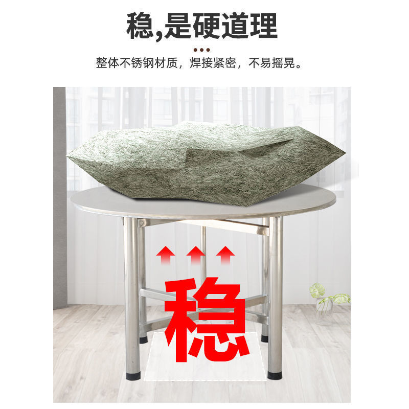 Stainless steel round table foldable extra thick round table top…