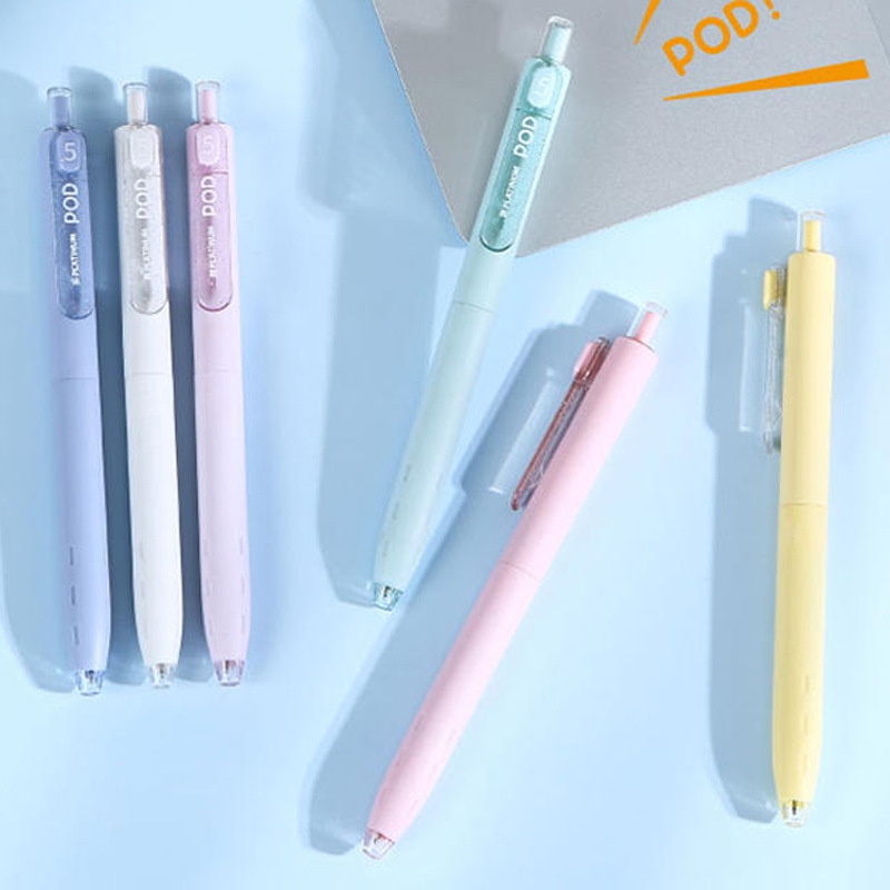 Japanese PLATINUM foreign style tea shop small love bean Gel Pen Press Macaron color test pen