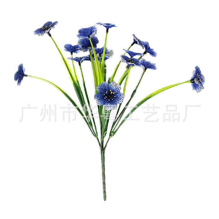 Amazonas primavera hierba flor simulación 5 plantas de agua violeta Flor de seda serigrafía Margarita bailando orquídea bailando