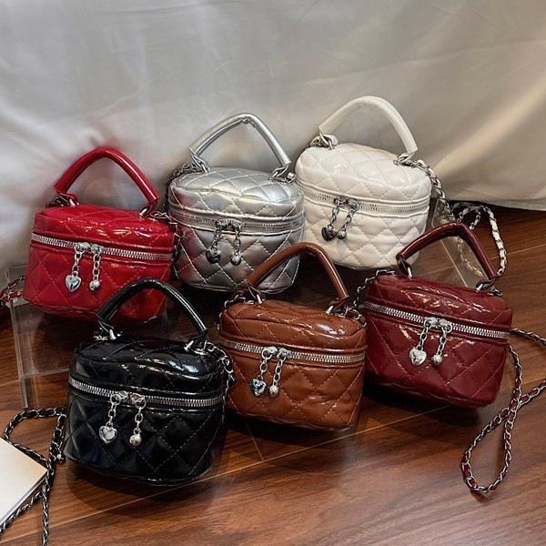 2026 Spring New Urban Simple Pu Bucket Bag Single Shoulder Crossbody Zipper Cover Medium Size Phone Bag Women's Bag