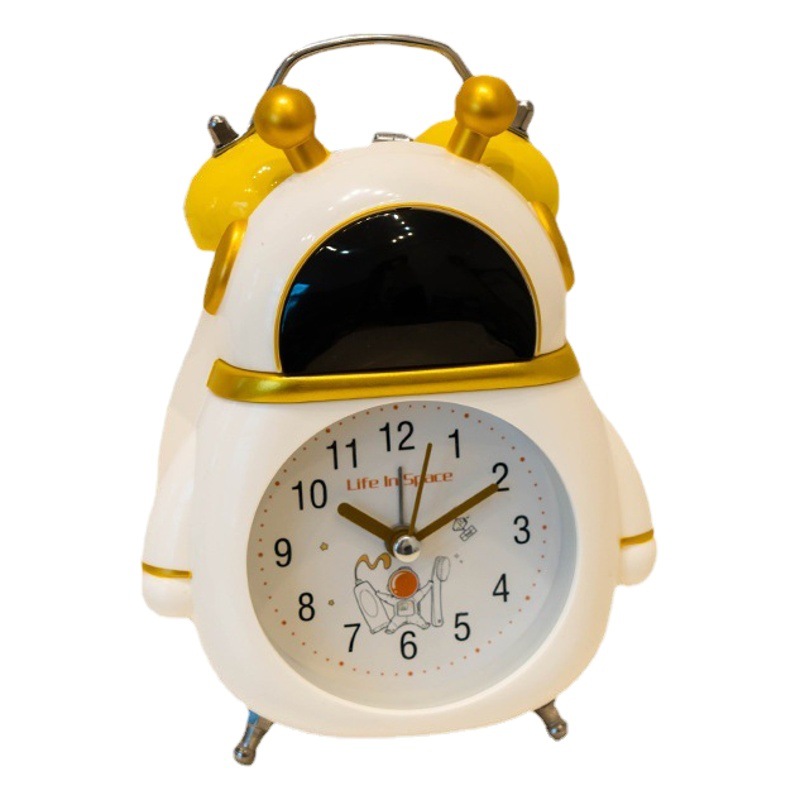 Venta directa de fábrica astronauta pequeño reloj de alarma niños reloj despertador estudiante especial despertador artefacto dibujos animados reloj de alarma de escritorio