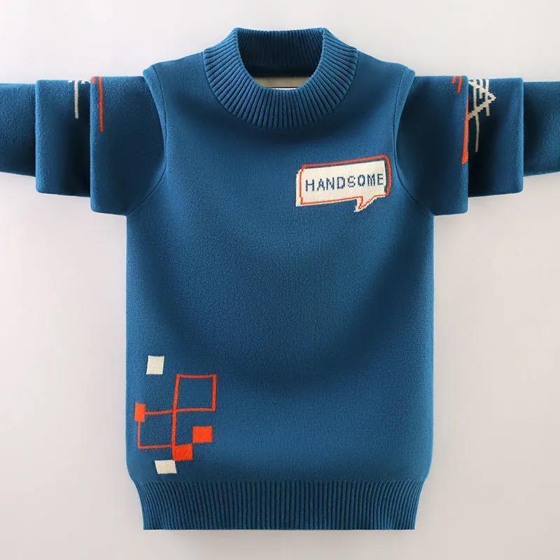 男童毛衣春秋2025款中大童男孩针织衫儿童外穿加绒加厚童装线衣