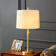 全铜美式轻奢台灯客厅卧室床头灯大号复古温馨书桌沙发角几家用灯
