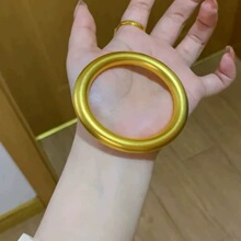沙金饰品8N精工古法传承手镯女士饰品仿金镯子高级感实心素圈手环