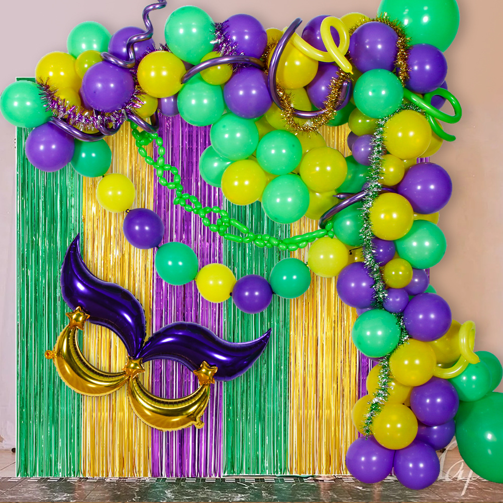 Tren transfronterizo Hawaii Carnival Carnival Theme Globo 5 pulgadas 10 pulgadas amarillo púrpura verde diseño de cumpleaños globo