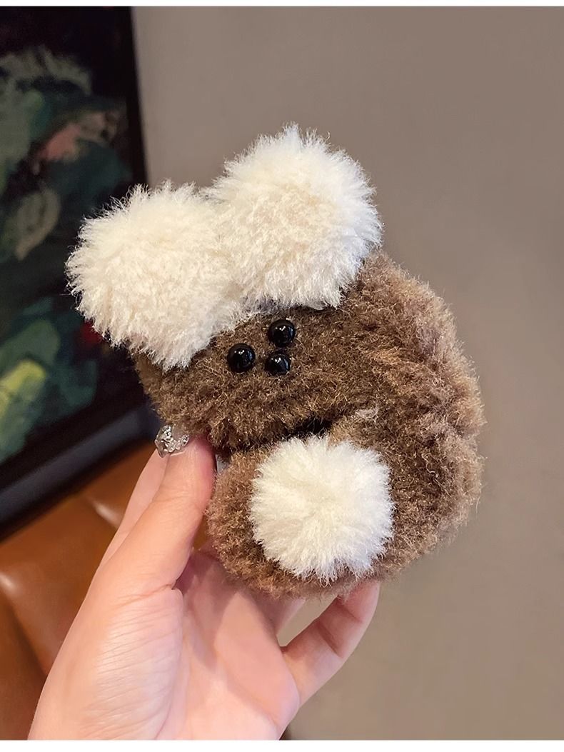 Casual, Holiday, Daily Occasion Plush Material Cute Sweet Women's Cartoon Color Block Plush Hair Claws