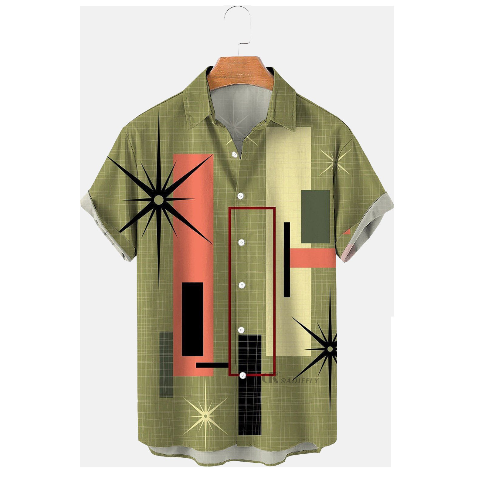 Hermosas camisas de verano de gran tamaño para hombres de estilo de Hong Kong con impresión digital, camisas casuales de manga corta, ventas directas de fábrica para hombres