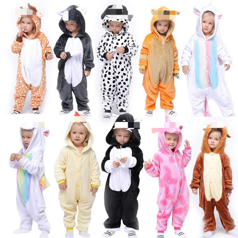 Nueva franela transfronteriza Dragon-Entrenamiento de dibujos animados para niños animal pijamas de una pieza ropa de rendimiento infantil ropa de hogar con capucha